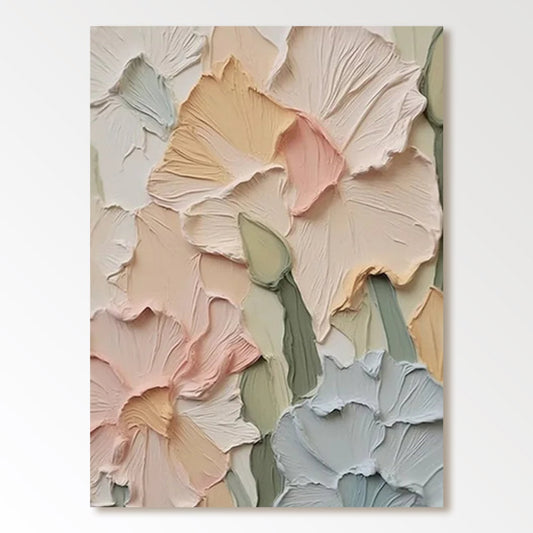 Textured Oil Painting | Floral Wall Art for Home Décor