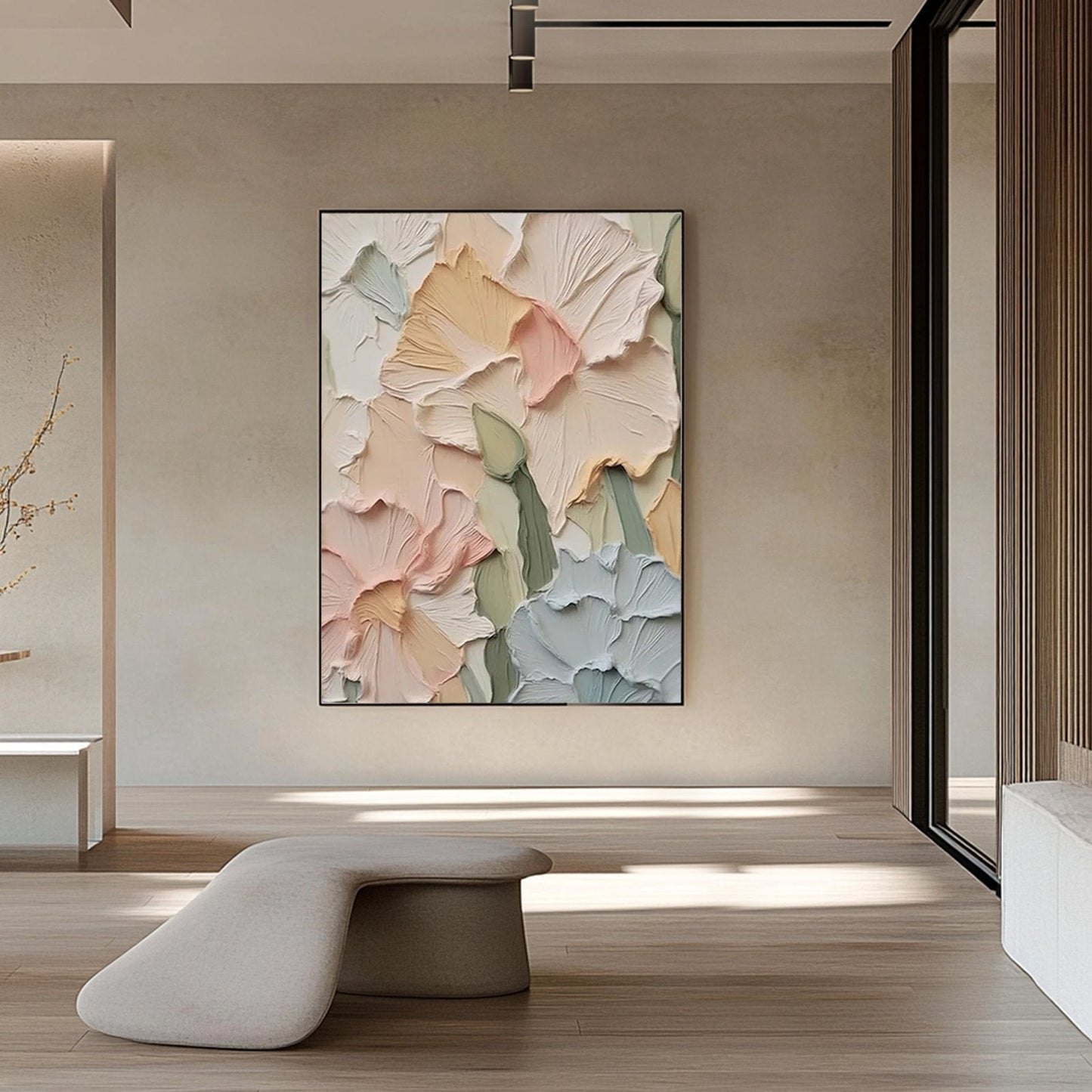 Textured Oil Painting | Floral Wall Art for Home Decor