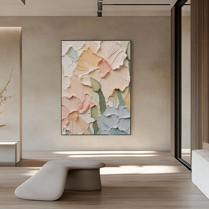 Textured Oil Painting | Floral Wall Art for Home Decor