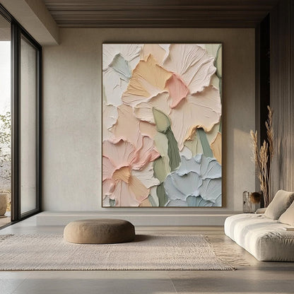 Textured Oil Painting | Floral Wall Art for Home Decor