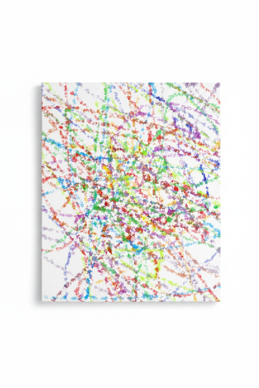 Multicolor drip splatter abstract oil painting no frame white background