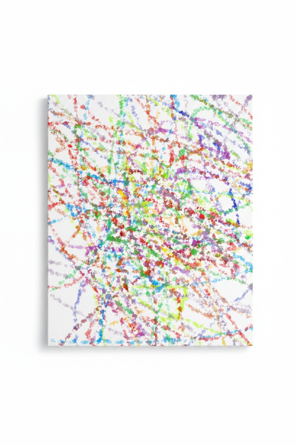 Multicolor drip splatter abstract oil painting no frame white background